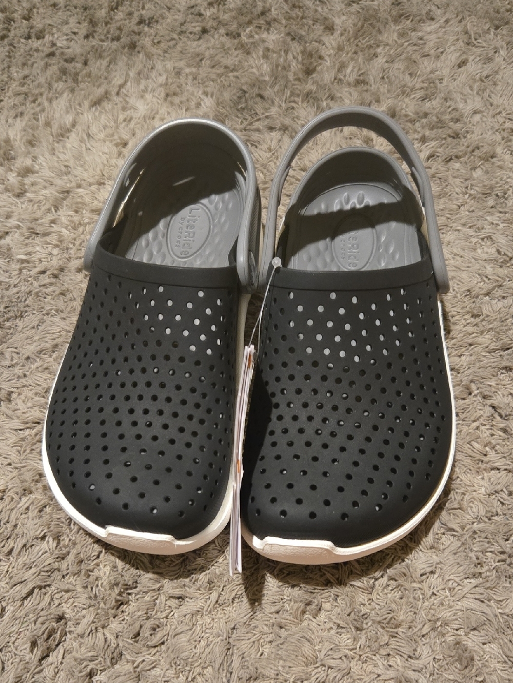 CROCS Literide Perforated Clog - Black And White Junior
